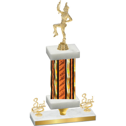 Premium Single Orange Glacier Third Place Majorette Trophy