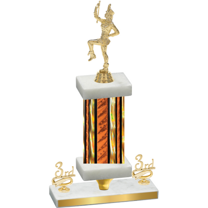 Premium Single Orange Glacier Third Place Majorette Trophy