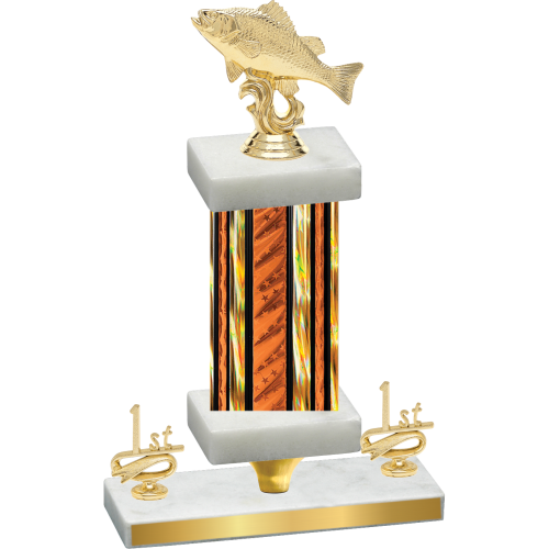 Premium Single Orange Glacier First Place Fishing Trophy