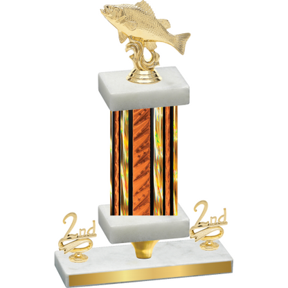 Premium Single Orange Glacier Second Place Fishing Trophy