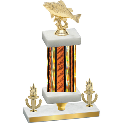 Premium Single Orange Glacier Victory Fishing Trophy