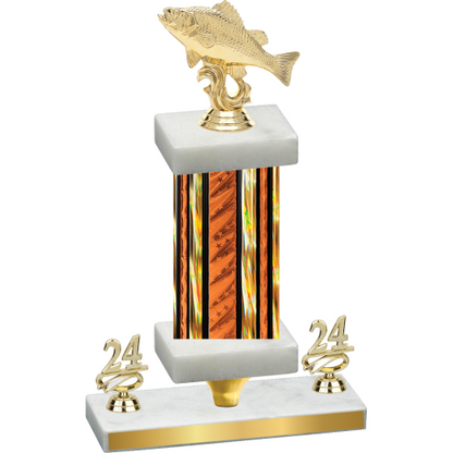 Premium Single Orange Glacier Year Fishing Trophy