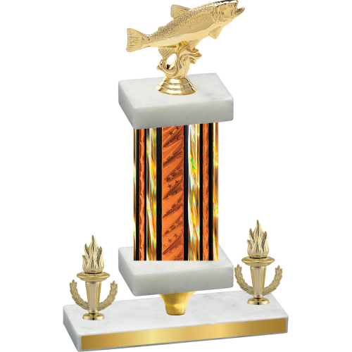 Premium Single Orange Glacier Victory Fishing Trophy