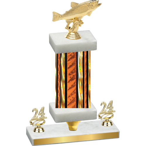 Premium Single Orange Glacier Year Fishing Trophy