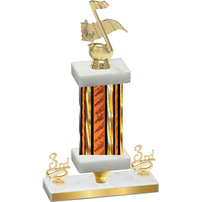 Premium Single Orange Glacier Third Place Music Trophy