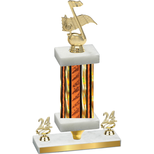 Premium Single Orange Glacier Year Music Trophy