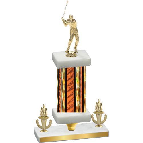 Premium Single Orange Glacier Victory Golf Trophy