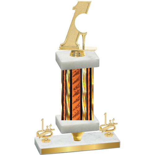 Premium Single Orange Glacier First Place Golf Trophy