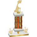 Premium Single Orange Glacier Third Place Golf Trophy