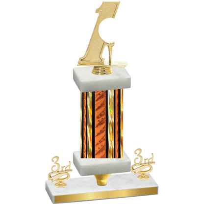 Premium Single Orange Glacier Third Place Golf Trophy