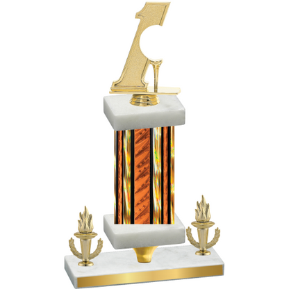 Premium Single Orange Glacier Victory Golf Trophy