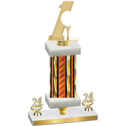 Premium Single Orange Glacier Year Golf Trophy