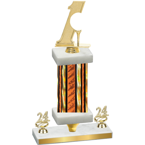 Premium Single Orange Glacier Year Golf Trophy