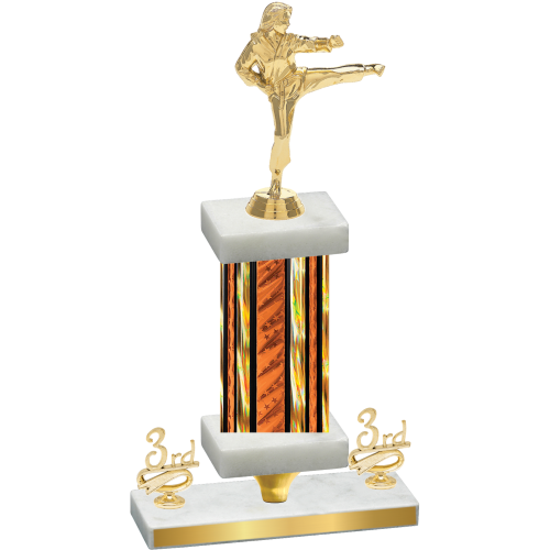 Premium Single Orange Glacier Third Place Karate Trophy