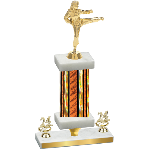 Premium Single Orange Glacier Year Karate Trophy