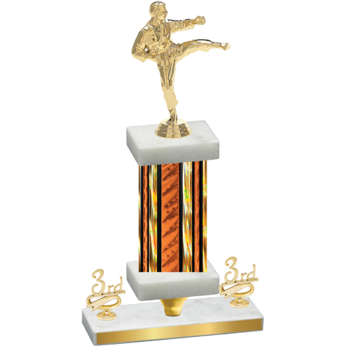 Premium Single Orange Glacier Third Place Karate Trophy