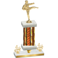Premium Single Orange Glacier Fourth Place Karate Trophy