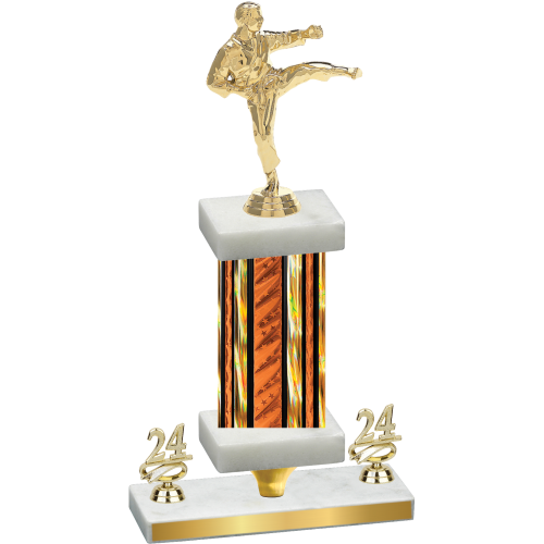 Premium Single Orange Glacier Year Karate Trophy