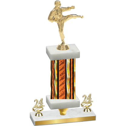 Premium Single Orange Glacier Year Karate Trophy