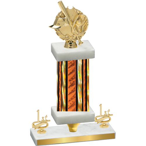 Premium Single Orange Glacier First Place Baseball Trophy