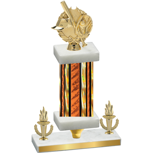 Premium Single Orange Glacier Victory Baseball Trophy