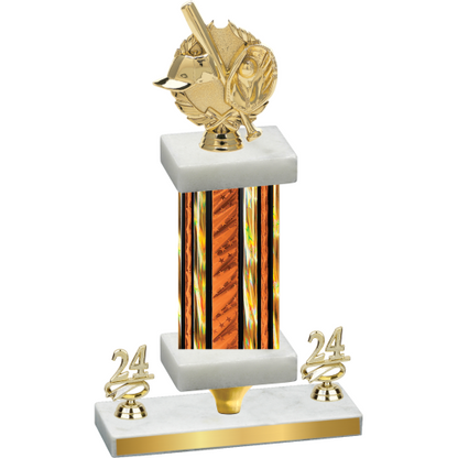 Premium Single Orange Glacier Year Baseball Trophy