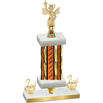Premium Single Orange Glacier Second Place Academics Trophy