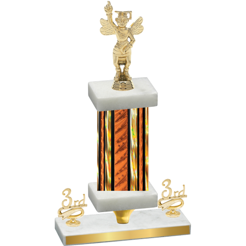 Premium Single Orange Glacier Third Place Academics Trophy