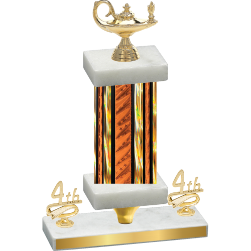 Premium Single Orange Glacier Fourth Place Academics Trophy