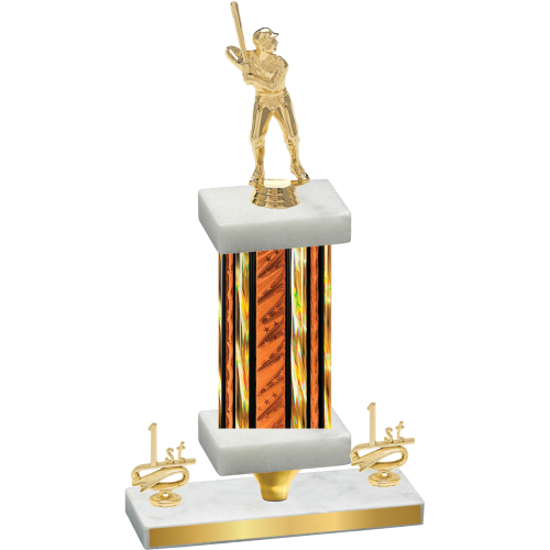 Premium Single Orange Glacier First Place Baseball Trophy