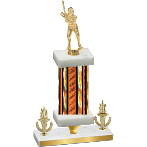 Premium Single Orange Glacier Victory Baseball Trophy