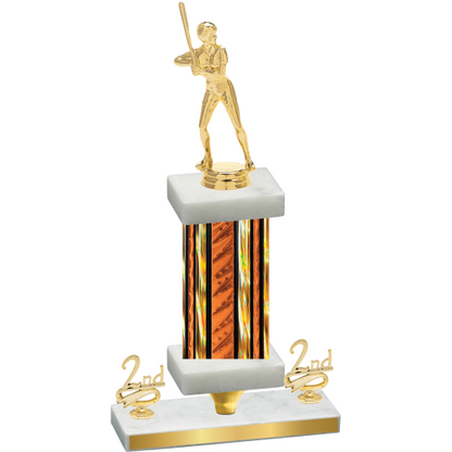 Premium Single Orange Glacier Second Place Softball Trophy