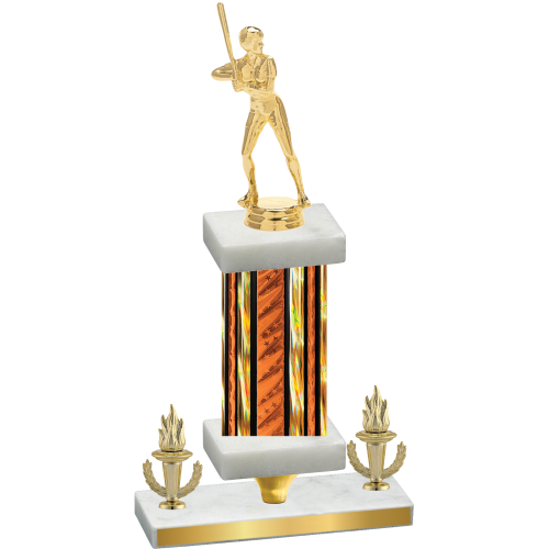 Premium Single Orange Glacier Victory Softball Trophy