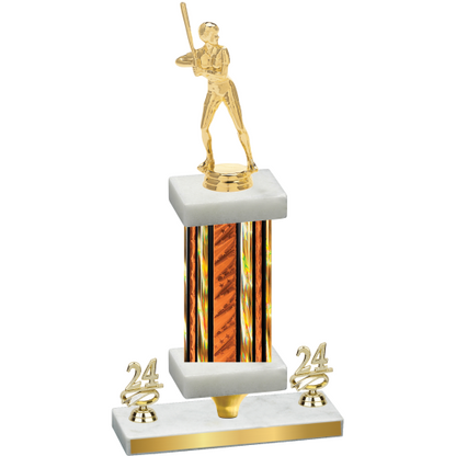 Premium Single Orange Glacier Year Softball Trophy