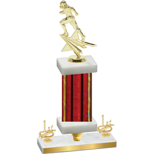 Premium Single Red Glacier First Place Football Trophy