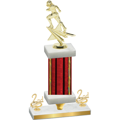 Premium Single Red Glacier Second Place Football Trophy