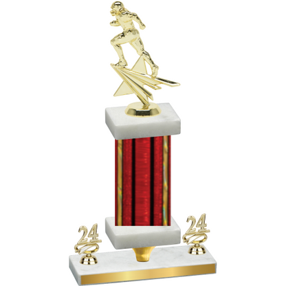 Premium Single Red Glacier Year Football Trophy