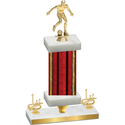 Premium Single Red Glacier First Place Soccer Trophy