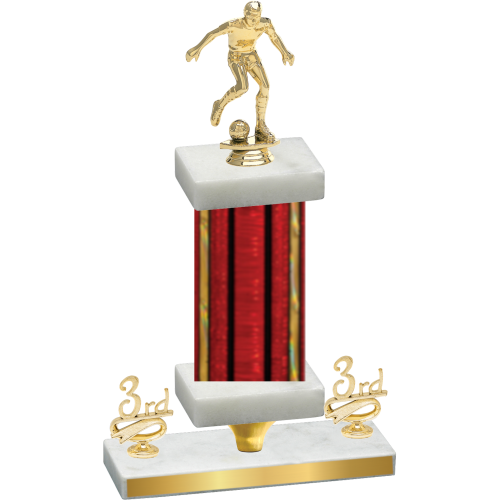 Premium Single Red Glacier Third Place Soccer Trophy