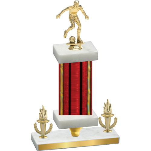 Premium Single Red Glacier Victory Soccer Trophy