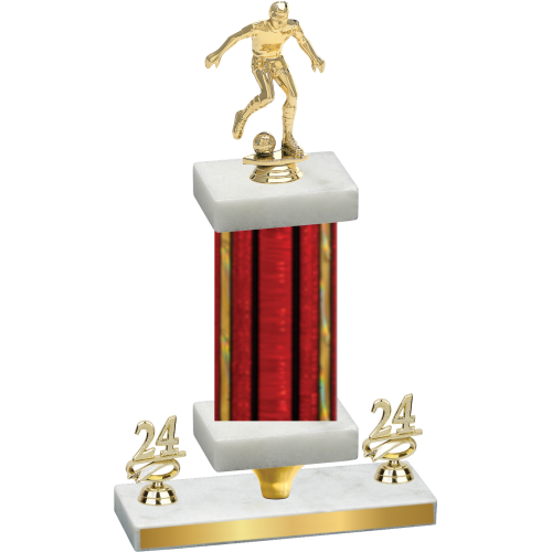 Premium Single Red Glacier Year Soccer Trophy