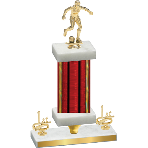 Premium Single Red Glacier First Place Soccer Trophy