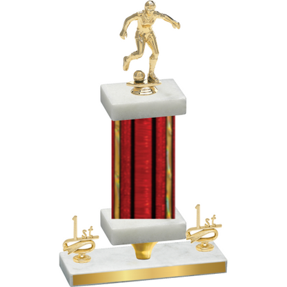 Premium Single Red Glacier First Place Soccer Trophy