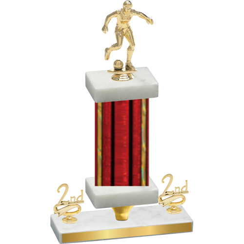 Premium Single Red Glacier Second Place Soccer Trophy