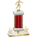 Premium Single Red Glacier Third Place Soccer Trophy
