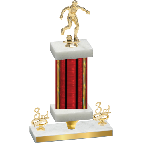 Premium Single Red Glacier Third Place Soccer Trophy