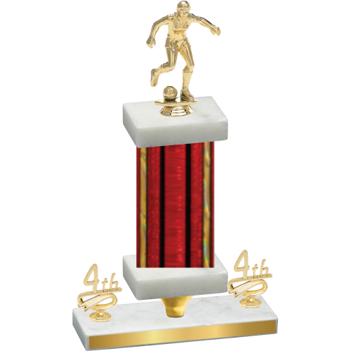 Premium Single Red Glacier Fourth Place Soccer Trophy