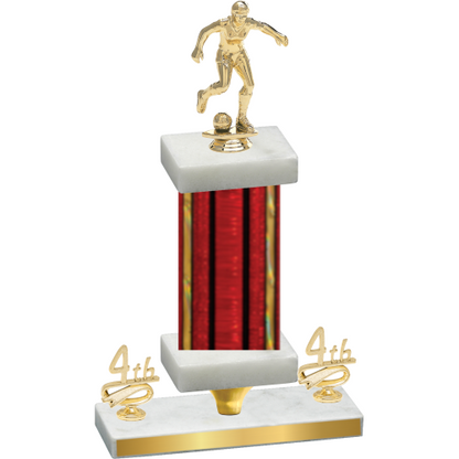 Premium Single Red Glacier Fourth Place Soccer Trophy