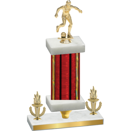 Premium Single Red Glacier Victory Soccer Trophy