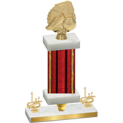 Premium Single Red Glacier First Place Soccer Trophy